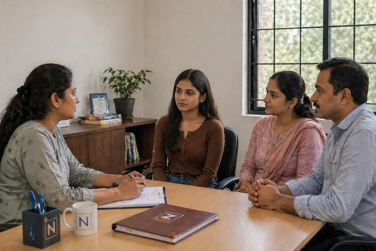 Counselling session with students and parents