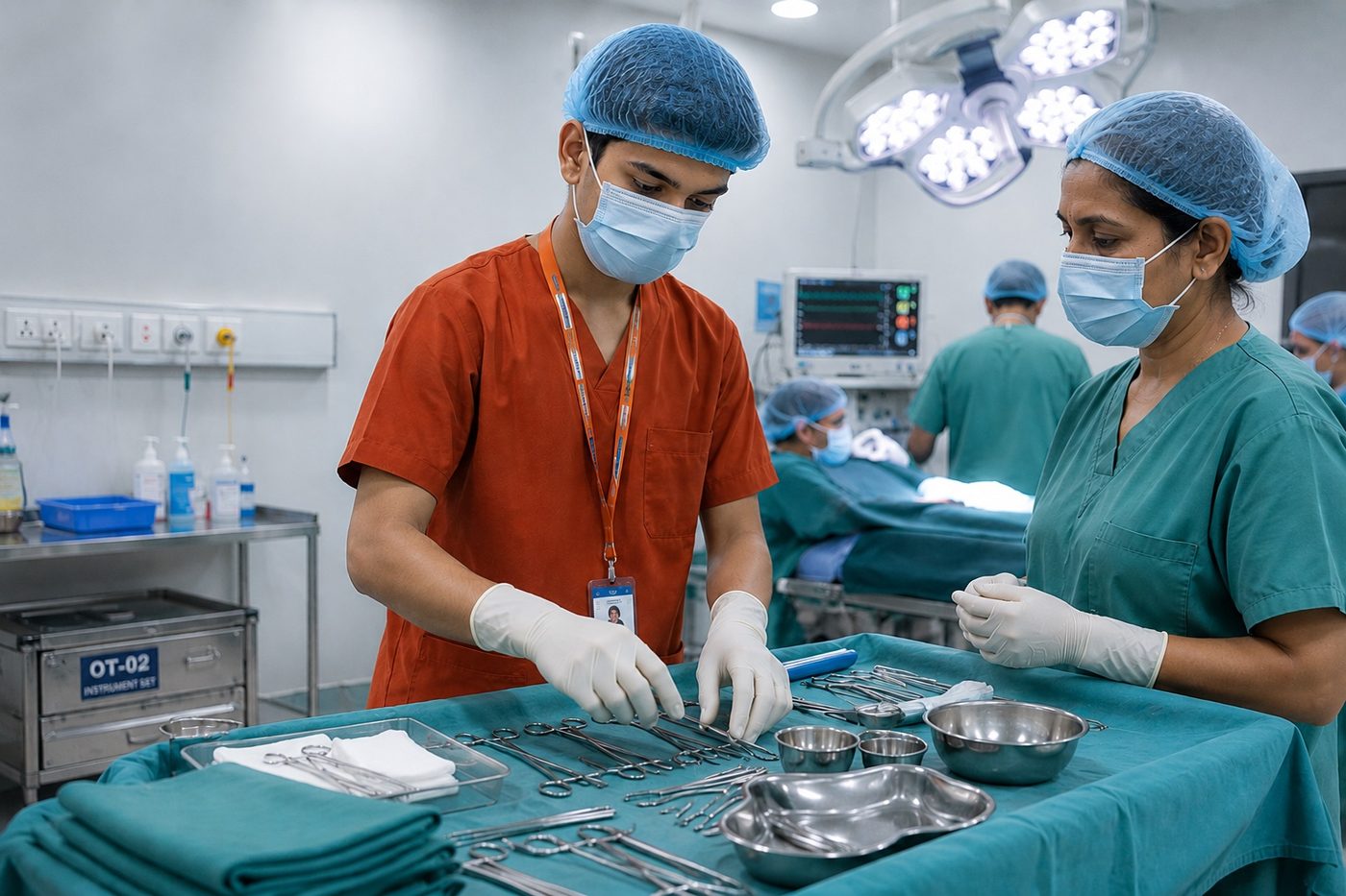 Student learning at hospital