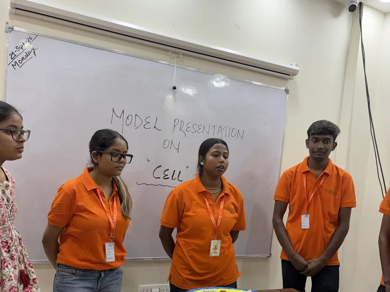 Students presenting a cell model at Navvidya